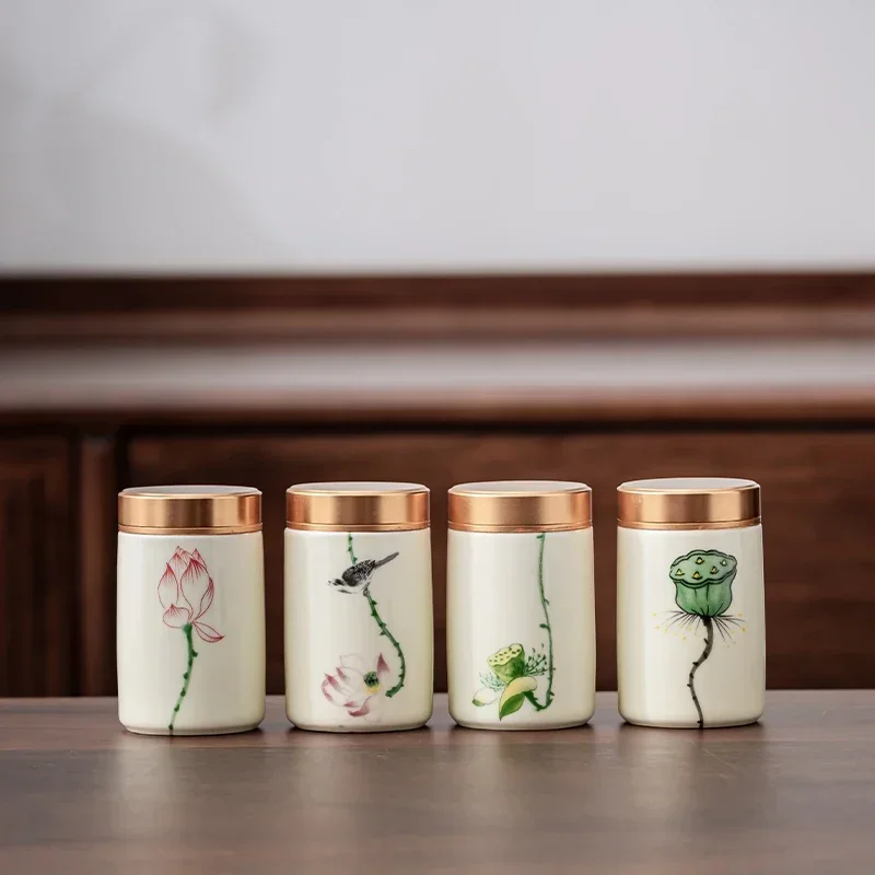 Coffee Tea And Sugar Canisters - 4 buah/lot butik keramik teh Caddy