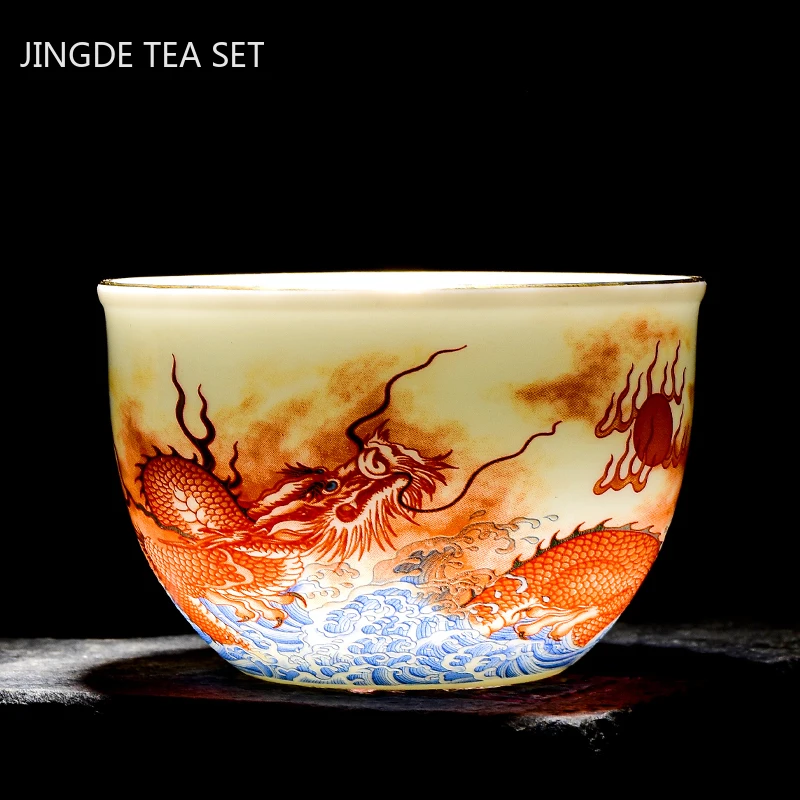 Coffee Tea Set Up - Cina Keramik Naga Pola Cangkir Teh