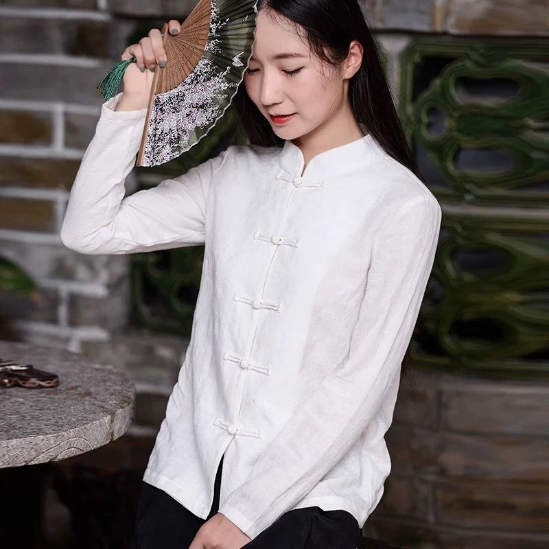Tea & Coffee Quận 1 - Kardigan Terbuka Wanita Gaya Retro Cina,