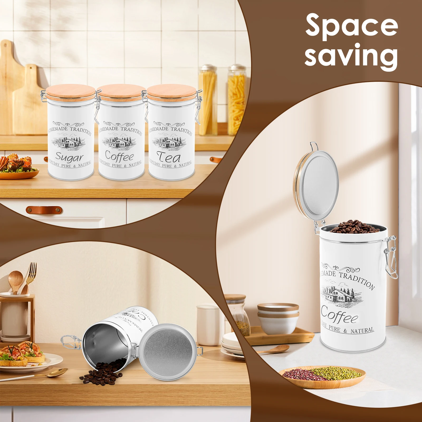 3 Buah/Set Wadah Teh Kopi Gula - Coffee Tea And Sugar Canisters ulasan dan harga
