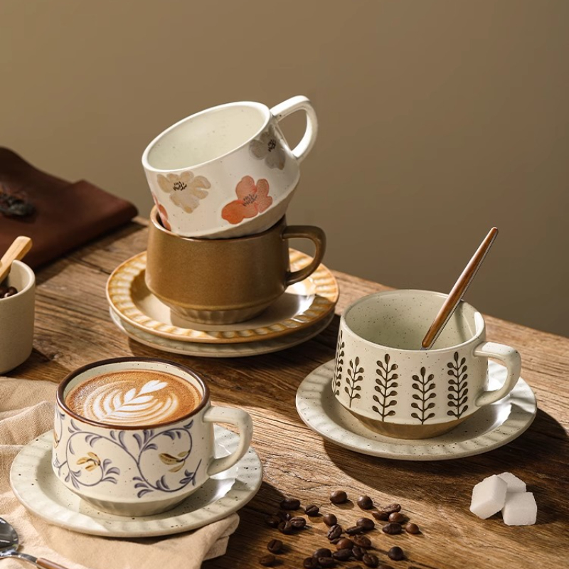 Cangkir Keramik Retro Tembikar - Coffee Tea Set Up ulasan dan harga