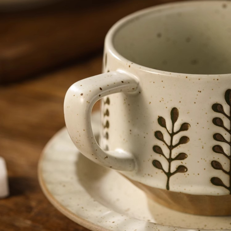Cangkir Keramik Retro Tembikar - Coffee Tea Set Up ulasan dan harga