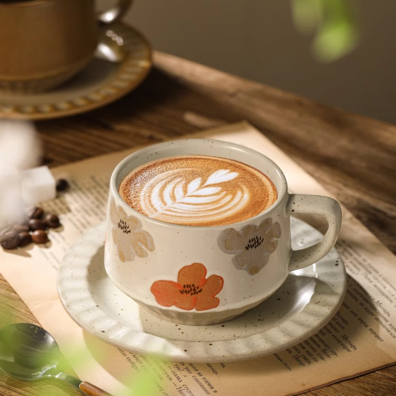 Cangkir Keramik Retro Tembikar - Coffee Tea Set Up ulasan dan harga