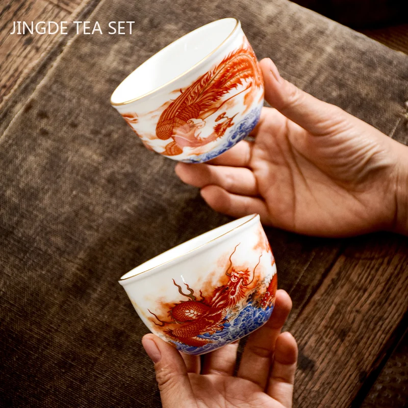 Cina Keramik Naga Pola Cangkir - Coffee Tea Set Up ulasan dan harga