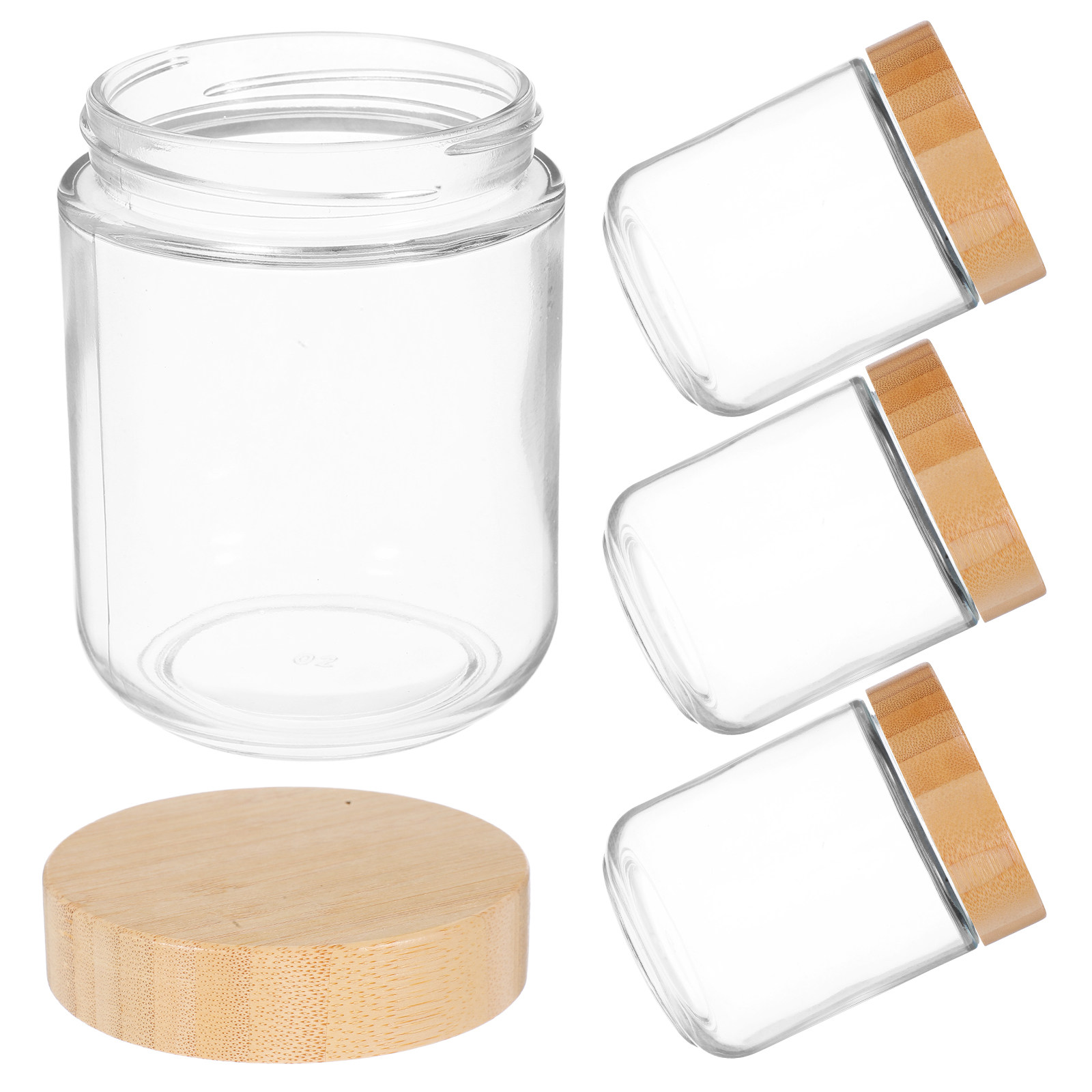 4Pcs Stoples Kaca Kokoh dengan - Coffee Tea And Sugar Canisters ulasan dan harga