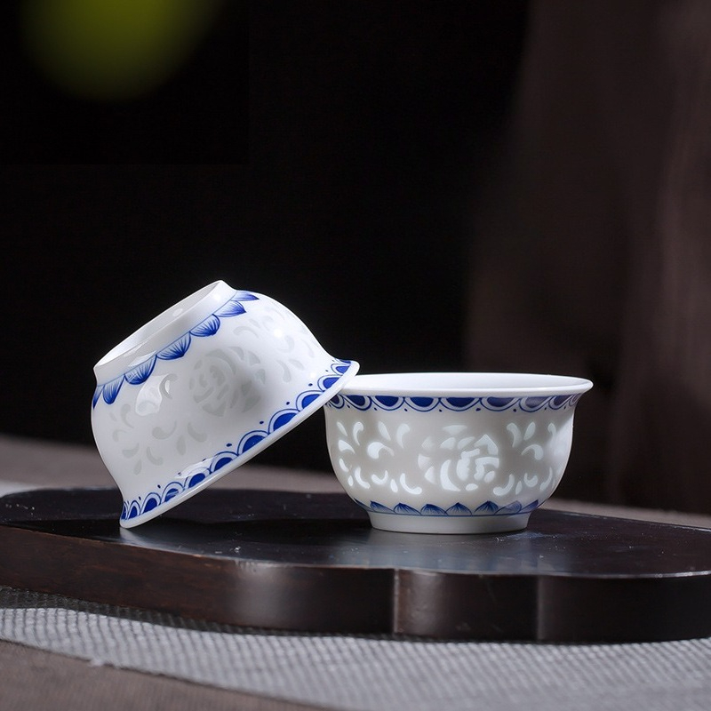 Cangkir Teh Keramik Biru Putih - Coffee Tea Set Up ulasan dan harga