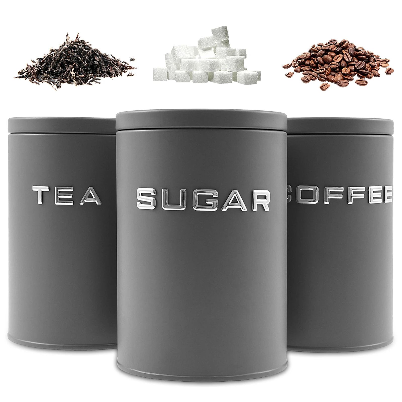 3 Pcs Stoples Logam Bulat untu - Coffee Tea And Sugar Canisters ulasan dan harga